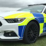 Ford Mustang V8 i poliskläder – men denna gång bara för den brittiska polisen. FOTO: Ford
