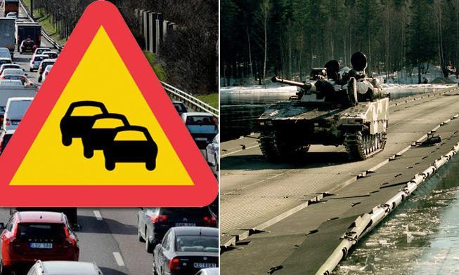 En bil kör nerför en highway med en skylt som säger'stop'. (AI text)