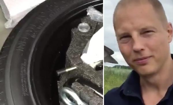En man står bredvid en däck. (AI text)