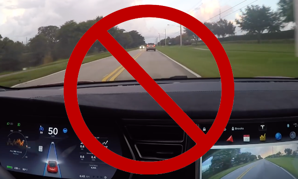 En bil med ett "nej"-tecken på instrumentbrädan. (AI text)