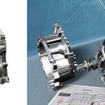 Till vänster en traditionell automatlåda med momentomvandlare, till höger en DSG-låda med dubbla kopplingar.