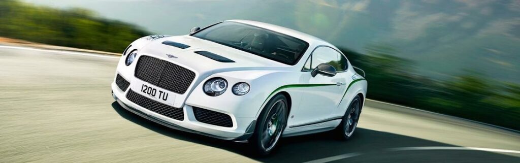 Bentley Continental på hög placering för de bilar som körs snabbast – inte helt oväntat.