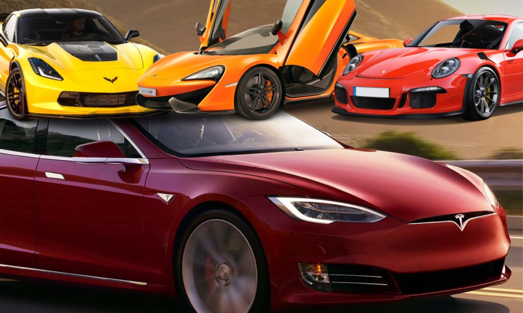 En grupp bilar på en väg (AI text)