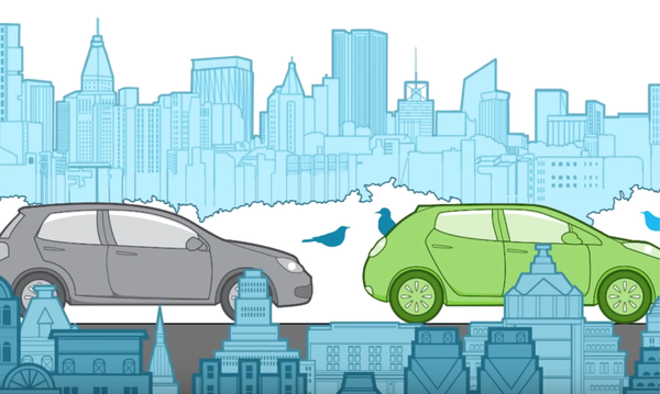 En stadsmiljö med bilar och stadsskildring. (AI text)