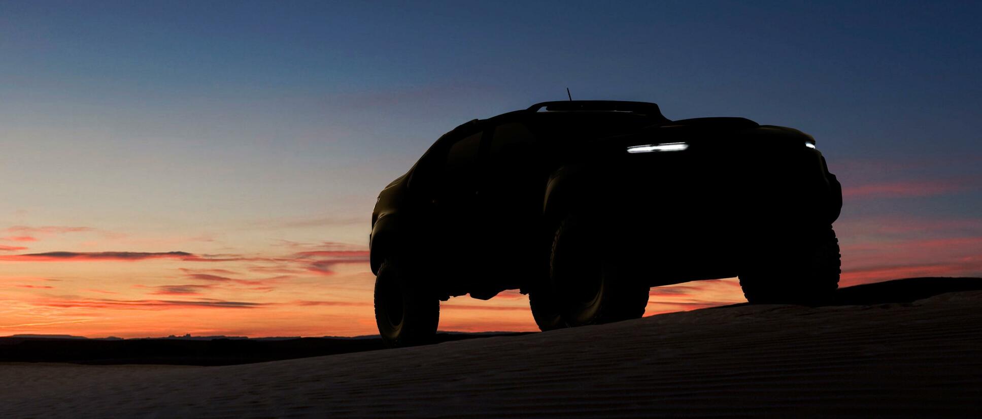 General Motors har släppt denna "teaser" på vätgas-trucken som ska visas redan i oktober.