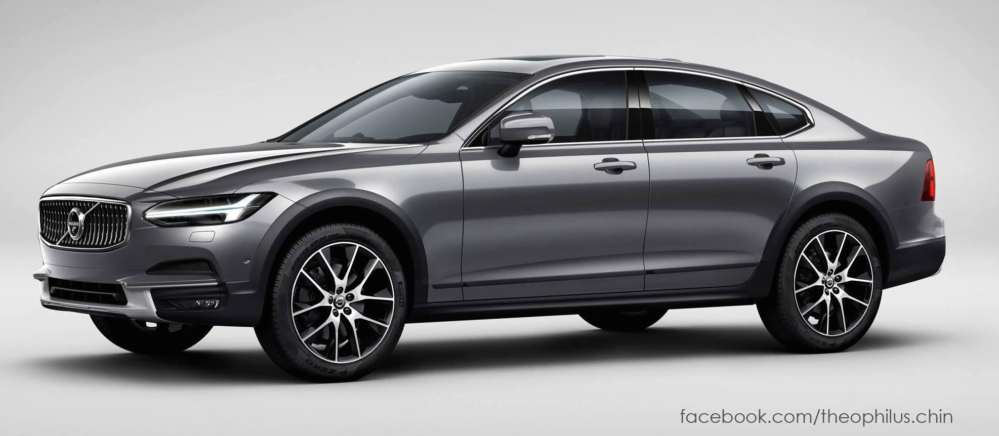 Volvo XC90 SUV visas mot en grå bakgrund. (AI text)