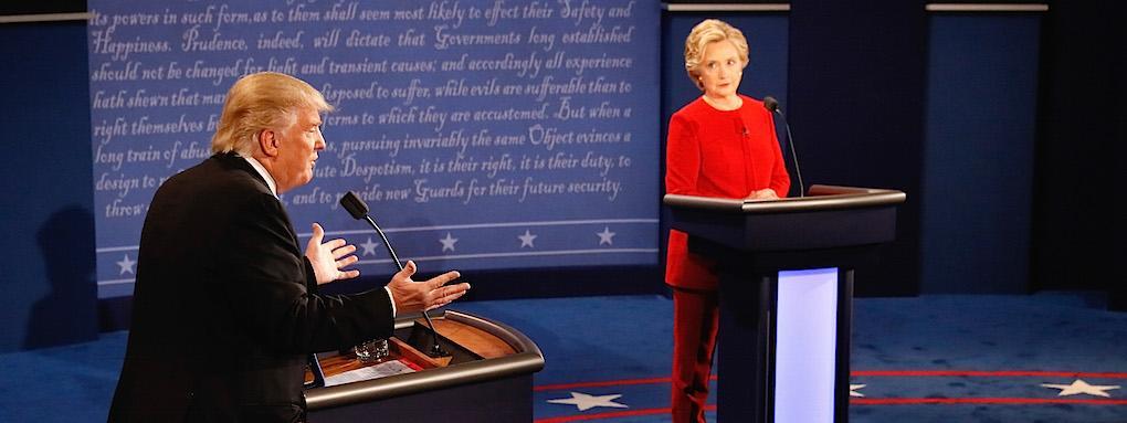 Donald Trumps och Hillary Clintons första TV-duell handlade till viss del om jobben, och Ford hamnade i skottgluggen. Foto: Pool/Getty Images.