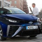 En Toyota Ioniq elbil parkerad framför en laddstation. (AI text)