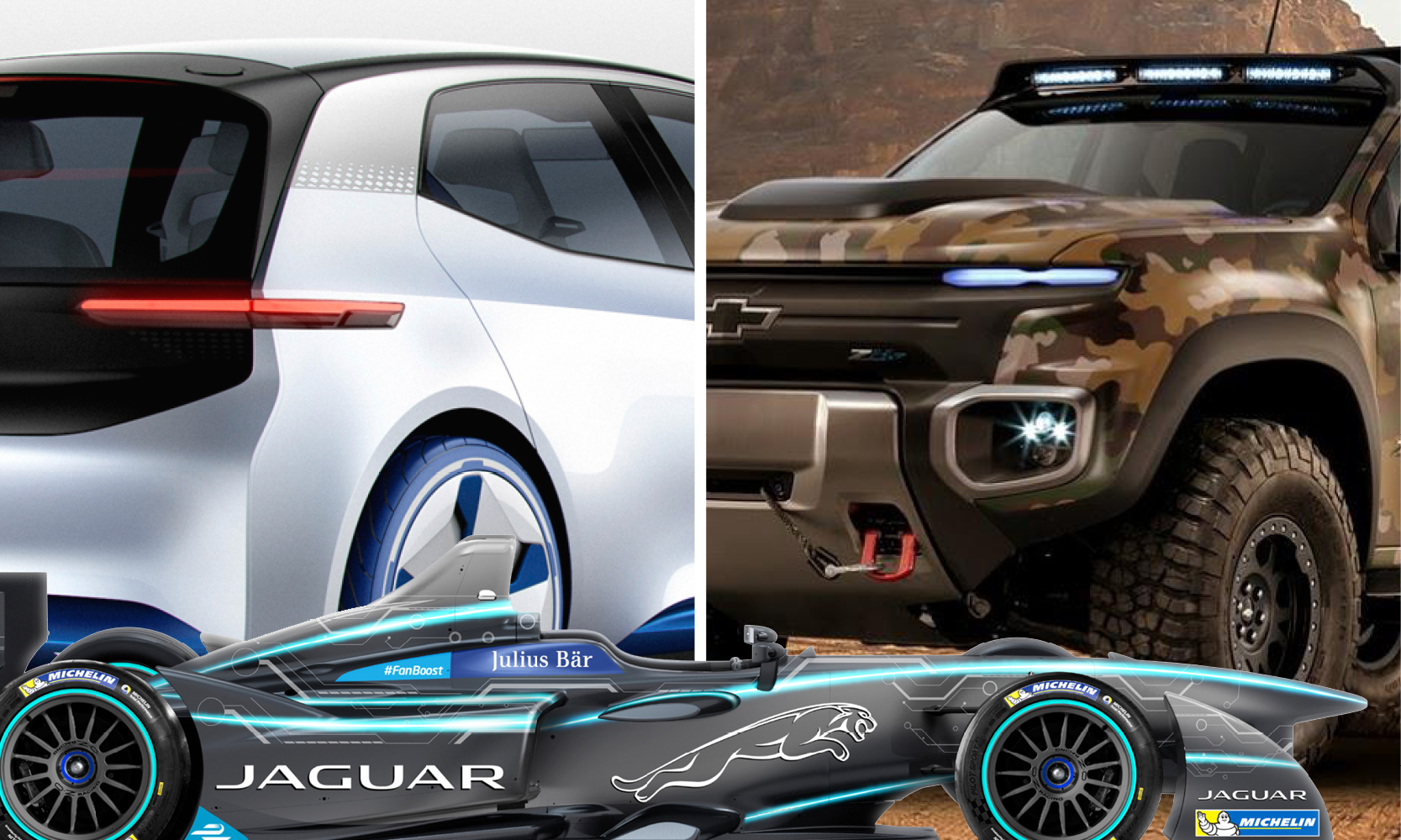 BMW i8 och Jaguar XJ (AI text)