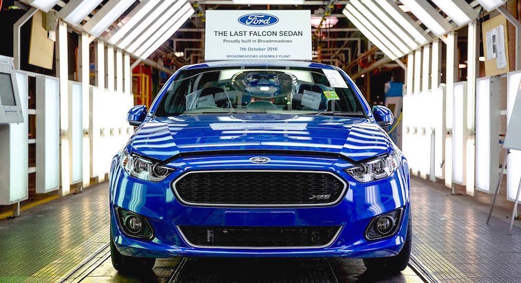 Idag, 7 oktober, byggde Ford sin sista bil i Australien, en blå Falcon XR6.