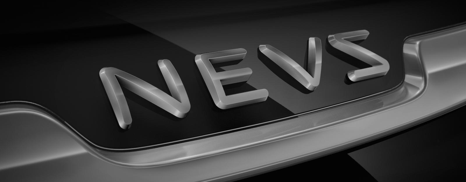 En bil med ordet "nyheter" på raten. (AI text)
