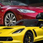 En Tesla Model S och en Tesla Model S Long Range (X) (AI text)