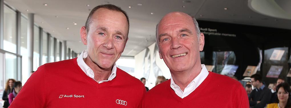 Audi Sports tekniska utvecklingschef Jörg Zander (till vänster) och motorsportchefen Wolfgang Ullrich väljer att sluta.