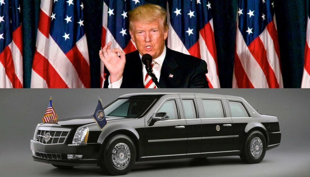 Donald Trump kommer nu att ta över den rullande fästningen "The Beast" som tjänstebil. I övrigt är det ont om amerikanska bilar i hans garage. FOTO (Trump): Bastiaan Slabbers/iStockPhoto