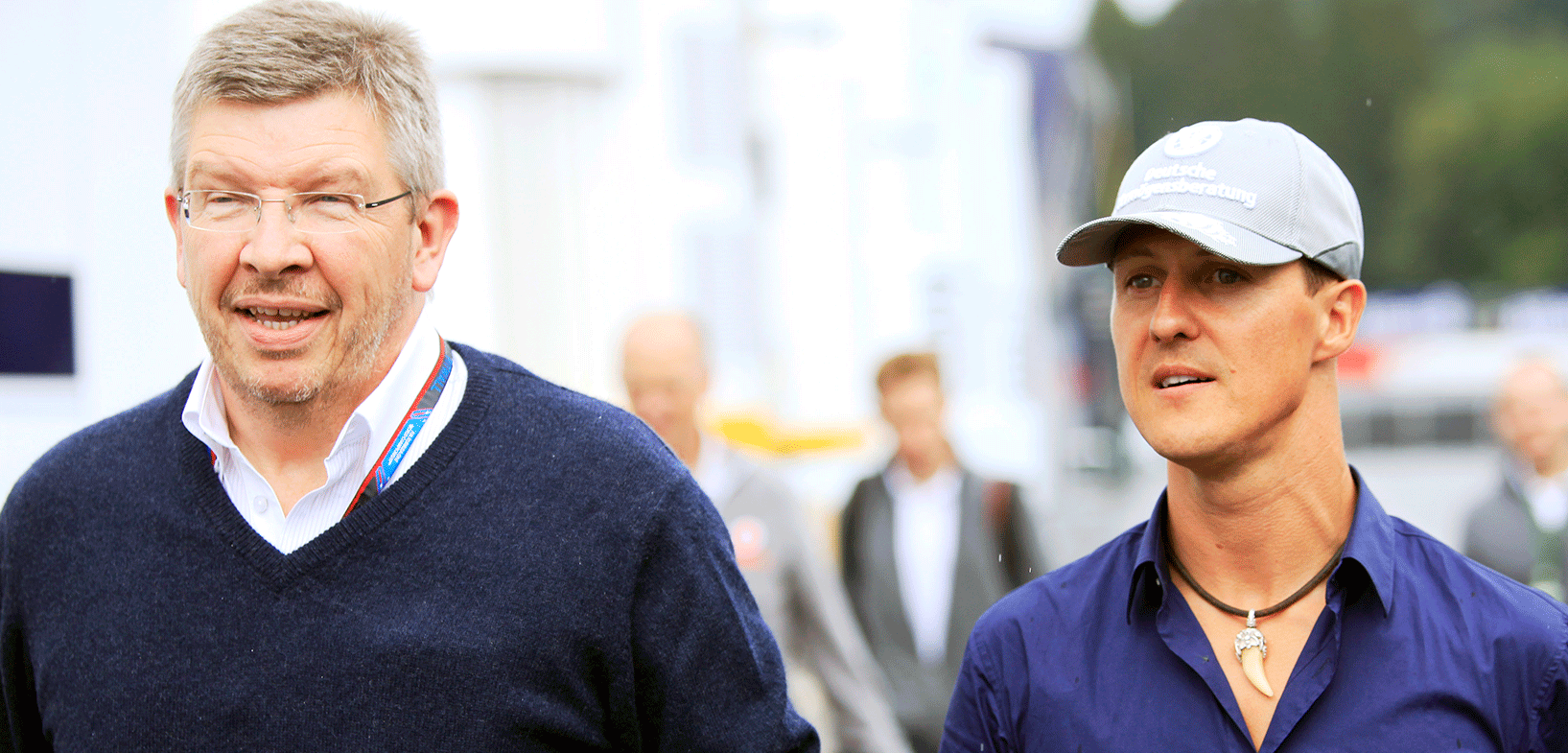 Ross Brawn och Michael Schumacher från 2010.