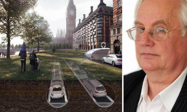 En man i kostym står bredvid en bil tillsammans med en annan man i kostym. (AI text)