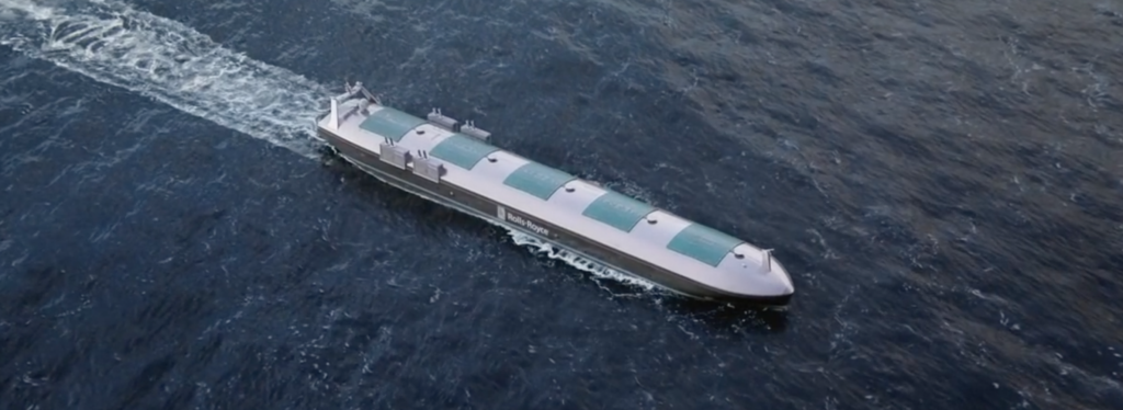 En båt seglar på havet. (AI text)