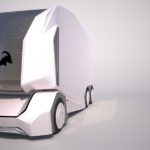 En framtidsskapad bil med futuristisk design (AI text)