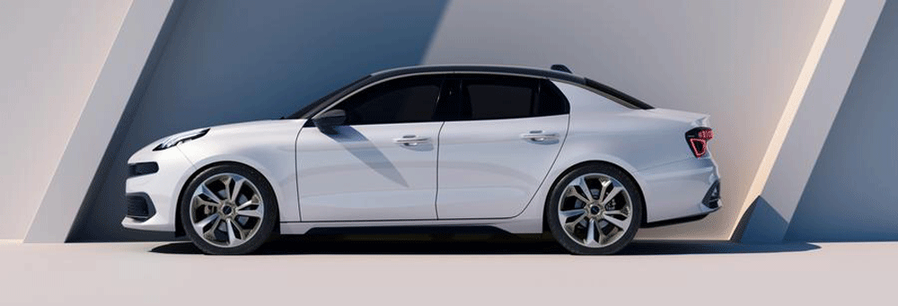 En vit bil parkerad i en parkeringsplats (AI text)