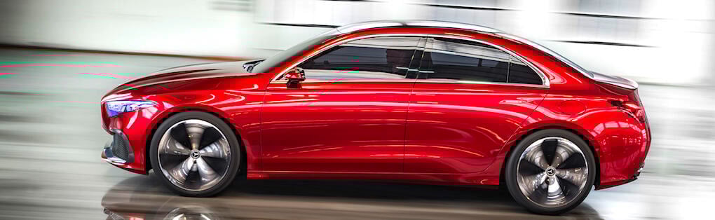 Korta överhäng fram och bak, lite avrundade linjer, aggressiv front. Är det vad du vill se hos Mercedes i framtiden?