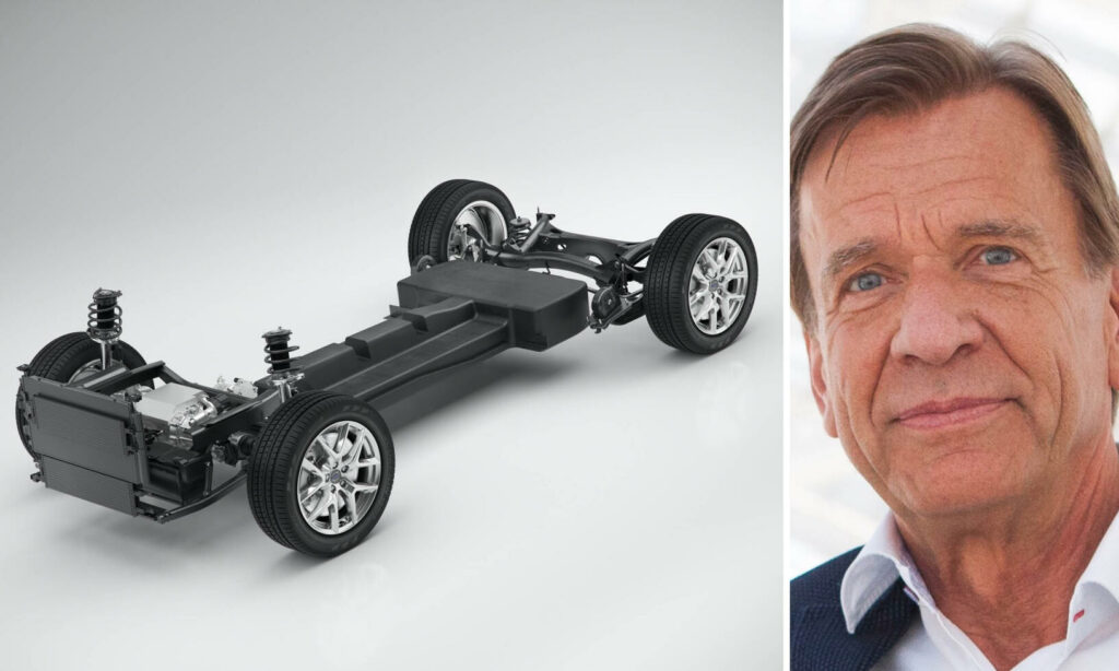 En man i kostym och slips står bredvid en bil. (AI text)