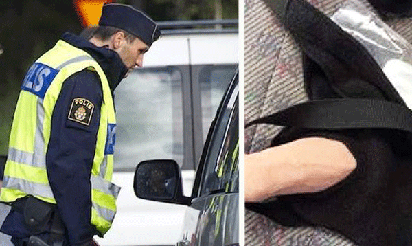 polis i polisbilen tillsammans med en annan polis i samma polisbil (AI text)