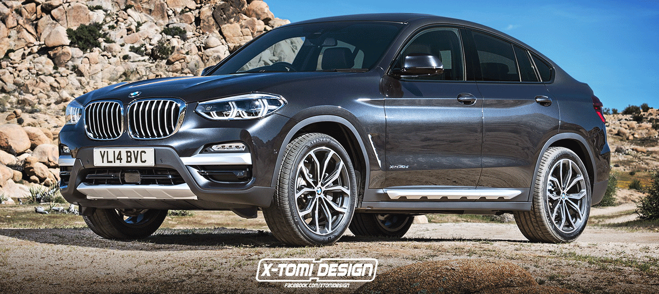 En BMW X4 SUV parkerad vid en grusväg. (AI text)