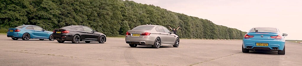 Fyra av BMW:s M-modeller på samma startlinje. Vilken modell är snabbast? Gissa först, innan du ser filmen.