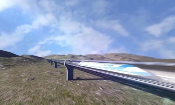 En tåg rullar längs spåret. (AI text)