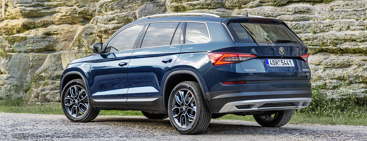 Kodiaq Scout har ett terrängpaket med extra skydd för motor, bränsle- och bromsledningar och unika stötfångare.