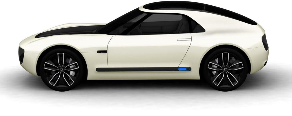 En vit bil med svart tak (AI text)