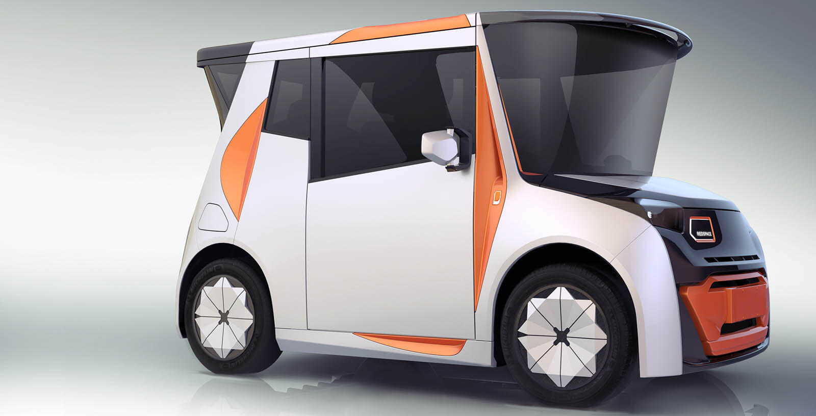 En framtida bil med futuristisk design (AI text)