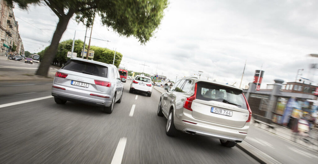 Högt och lågt på samma bild – Audi Q7-ägarna är riktigt nöjda med sina bilar, medan snittbetyget för Volvo XC90 är betydligt lägre. Den har bättrat sig men tidiga exemplar hade kvalitetsproblem.