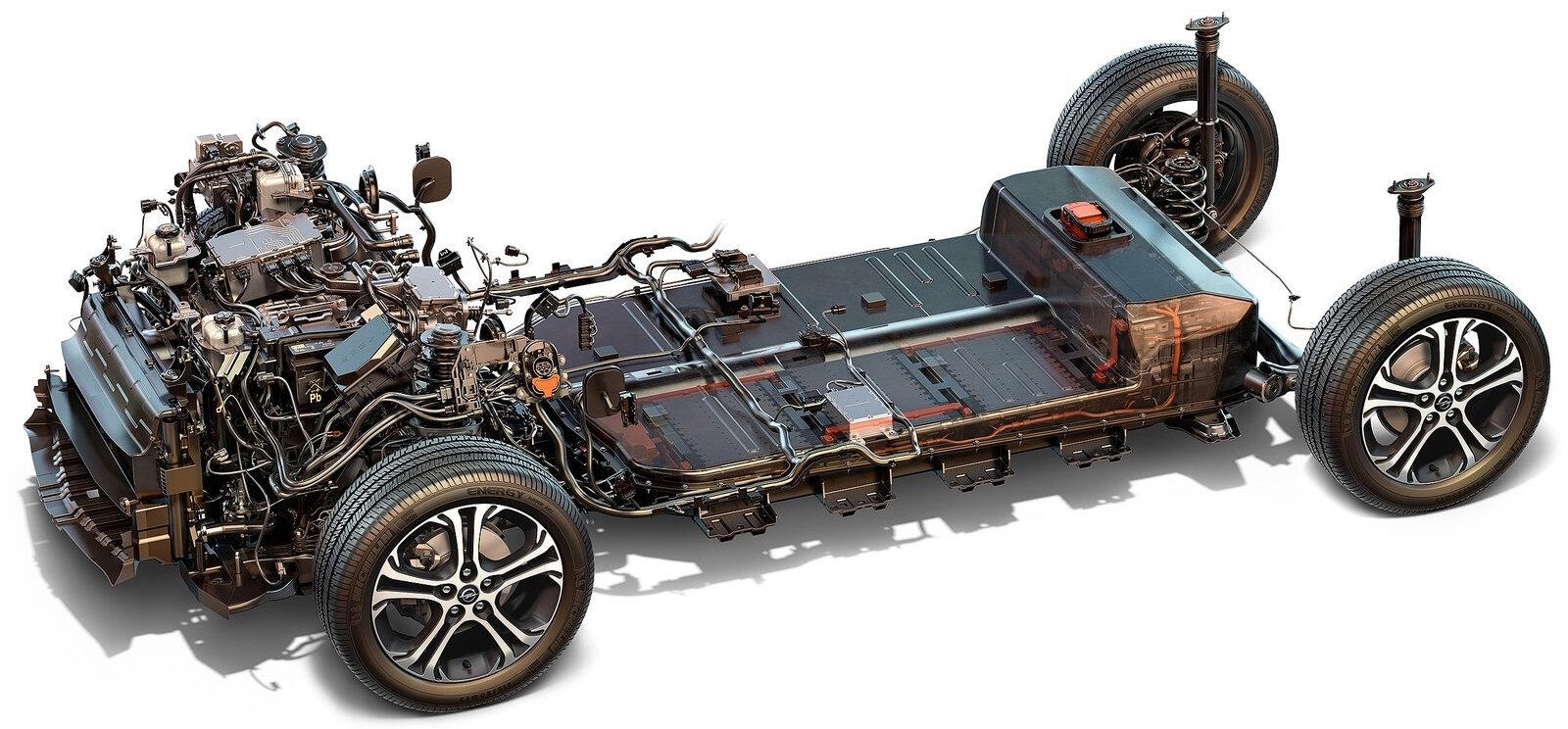 En bil med en knäckad motor och ett sprucket vindrute. (AI text)