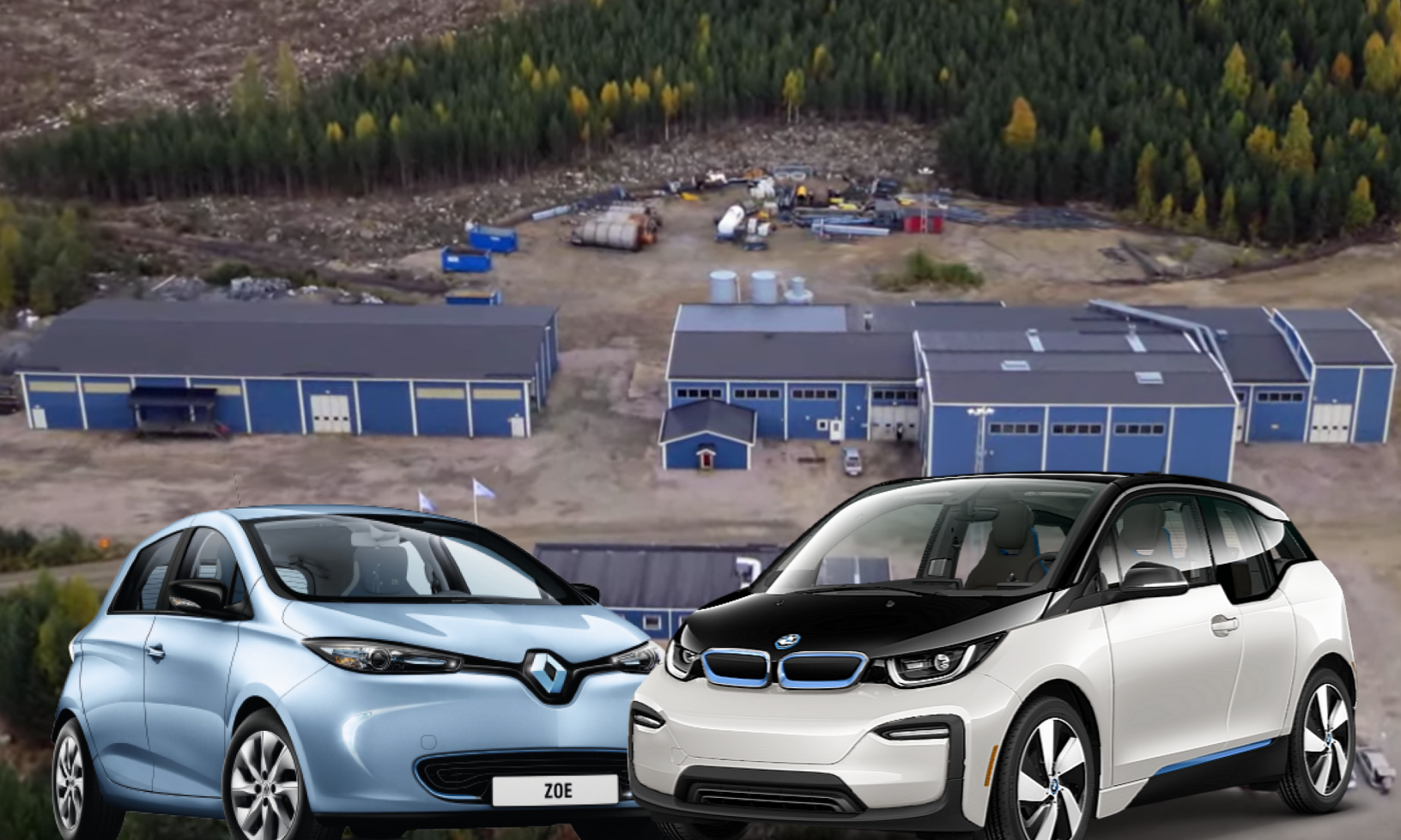 BMW I3 står parkerad framför ett byggnad. (AI text)
