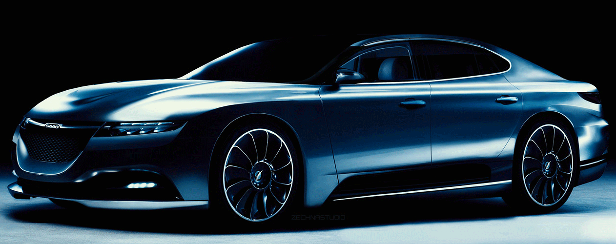 En ny Saab 9-5? Illustration: Joe Zechnas