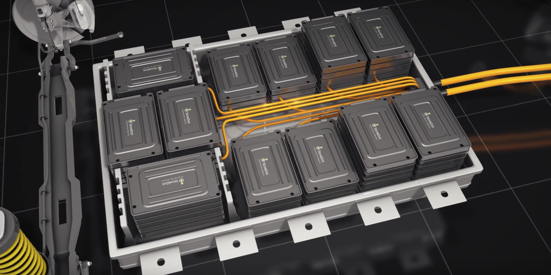 En bil med en batteripack i bakre delen (AI text)