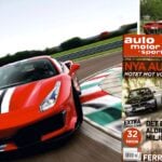 En omslag med en röd sportbil. (AI text)