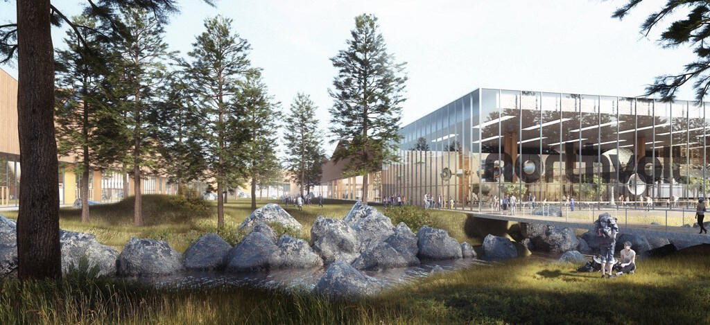 en avbildning av det nya Sveriges tekniska högskola (AI text)