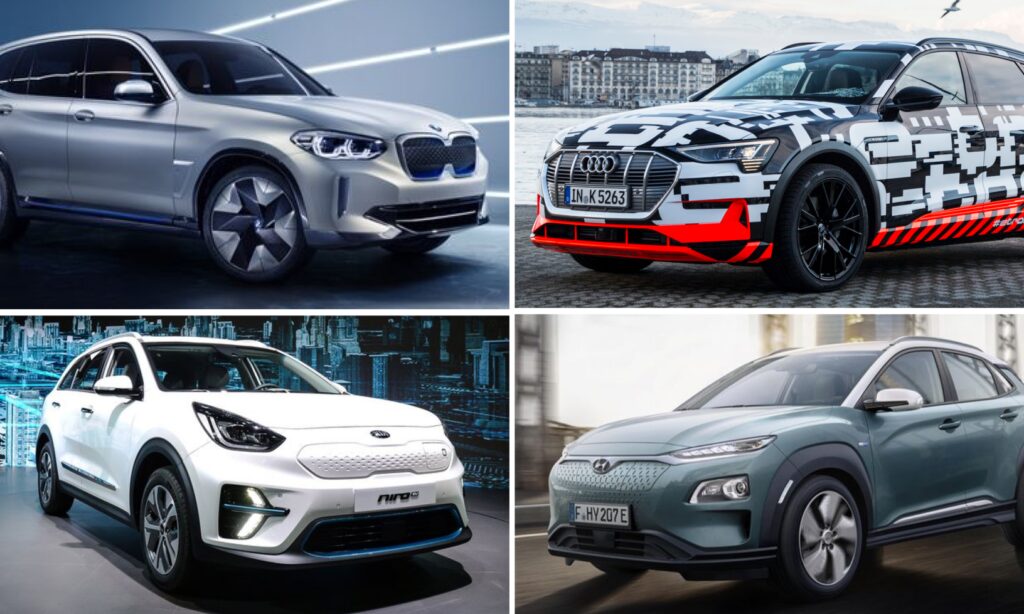 En collage av bilar och lastbilar (AI text)