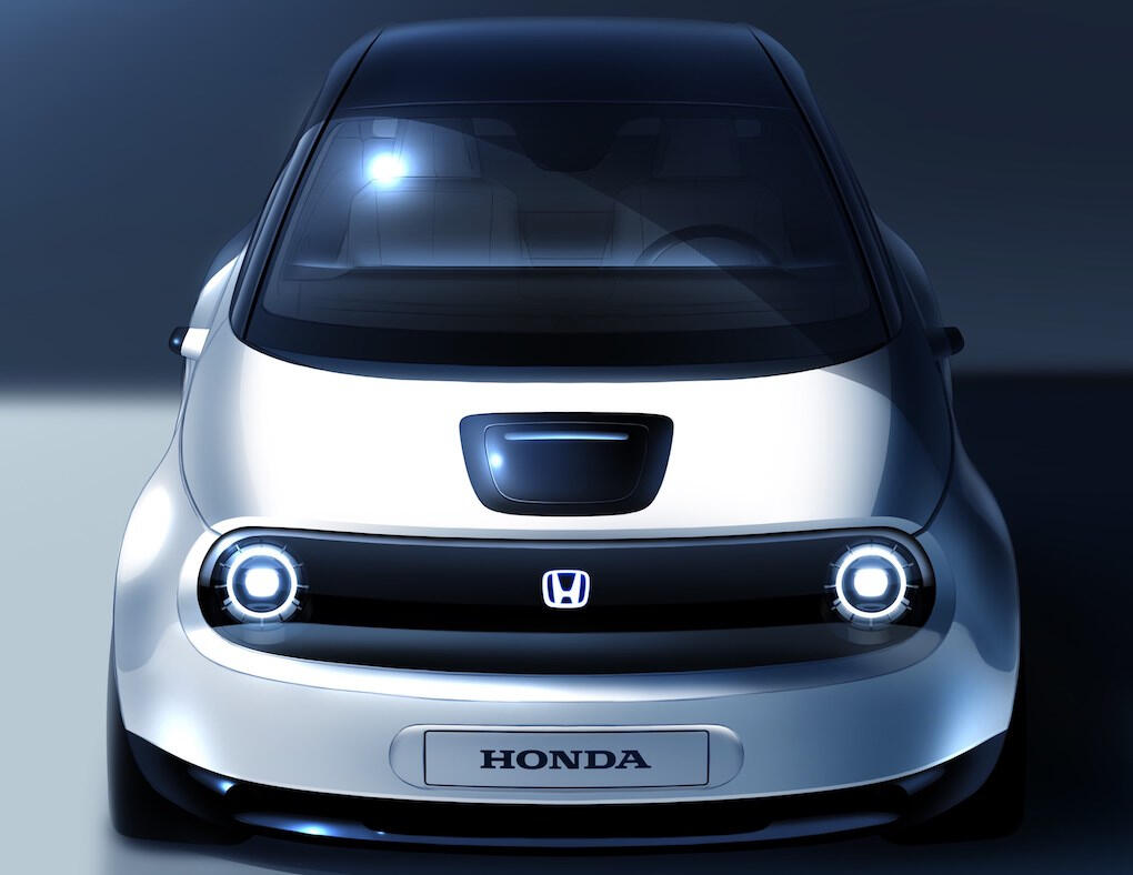 Honda-konceptbil i mörker (AI text)
