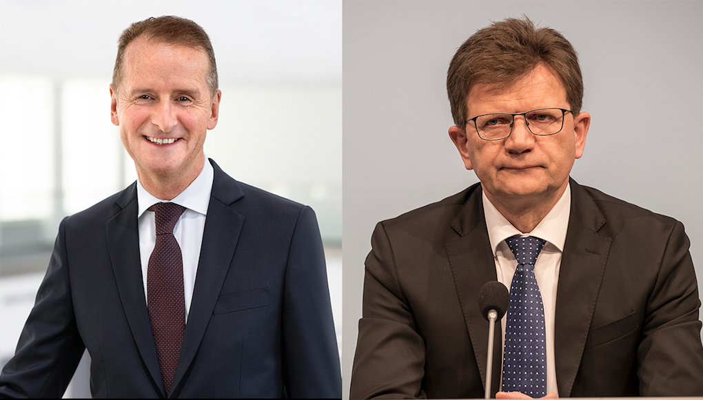 Volkswagens VD Herbert Diess och BMW:s utvecklingschef Klaus Fröhlich.
