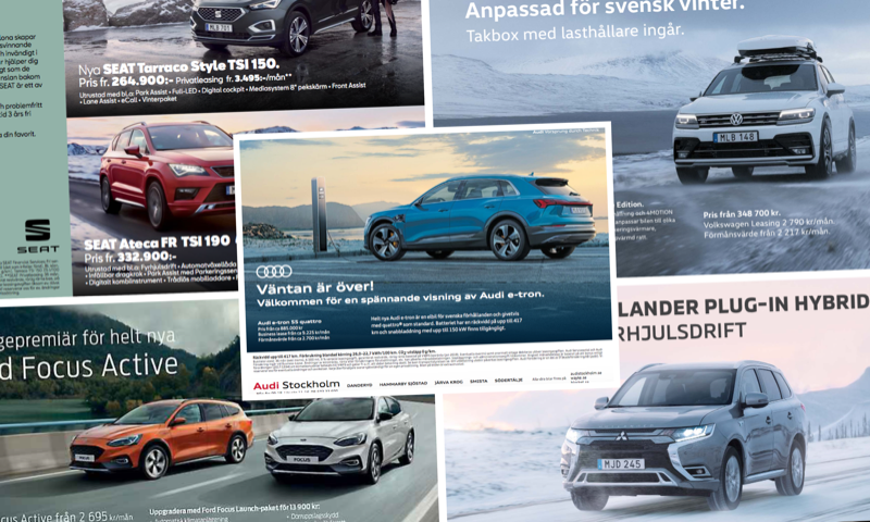 En utspädd bild med en mängd olika bilar. (AI text)