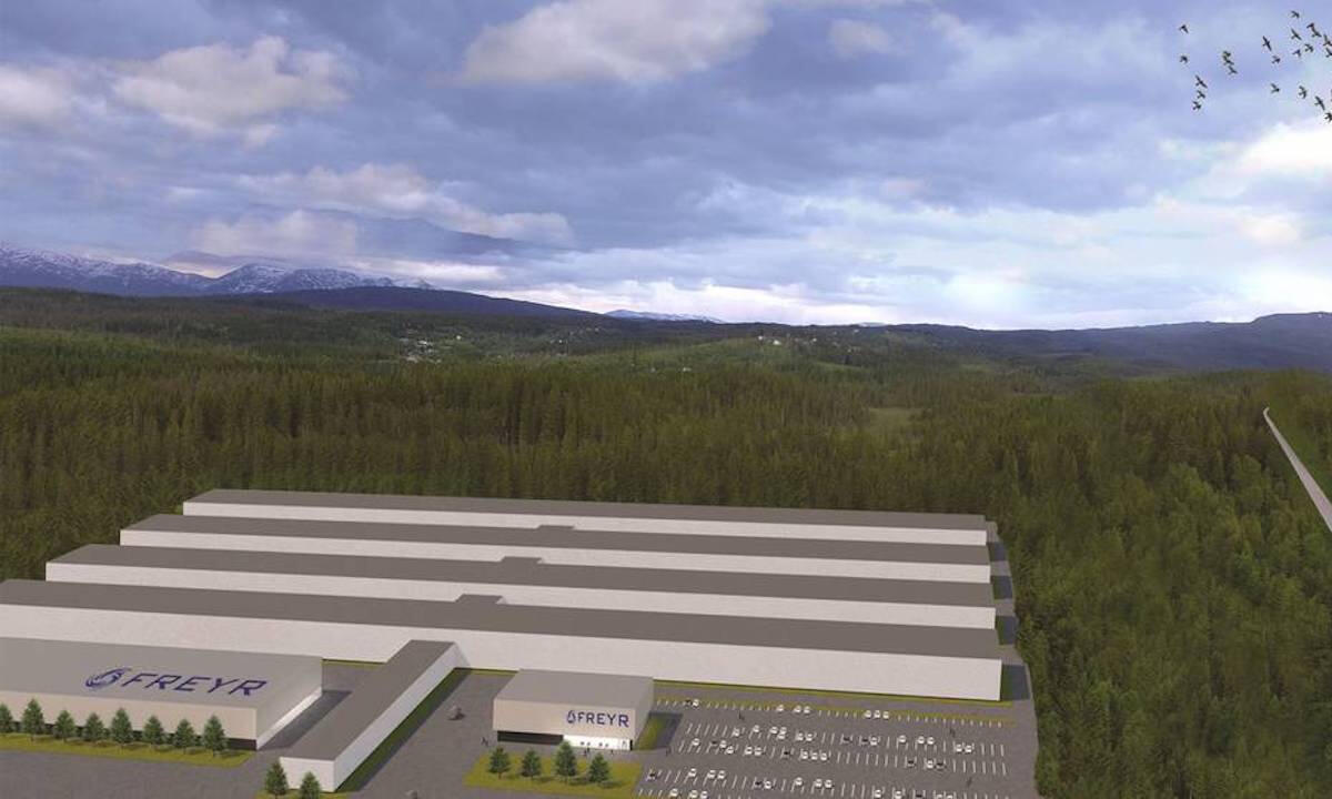 En avbildning av en fabrik med ett stort byggnad i bakgrunden. (AI text)