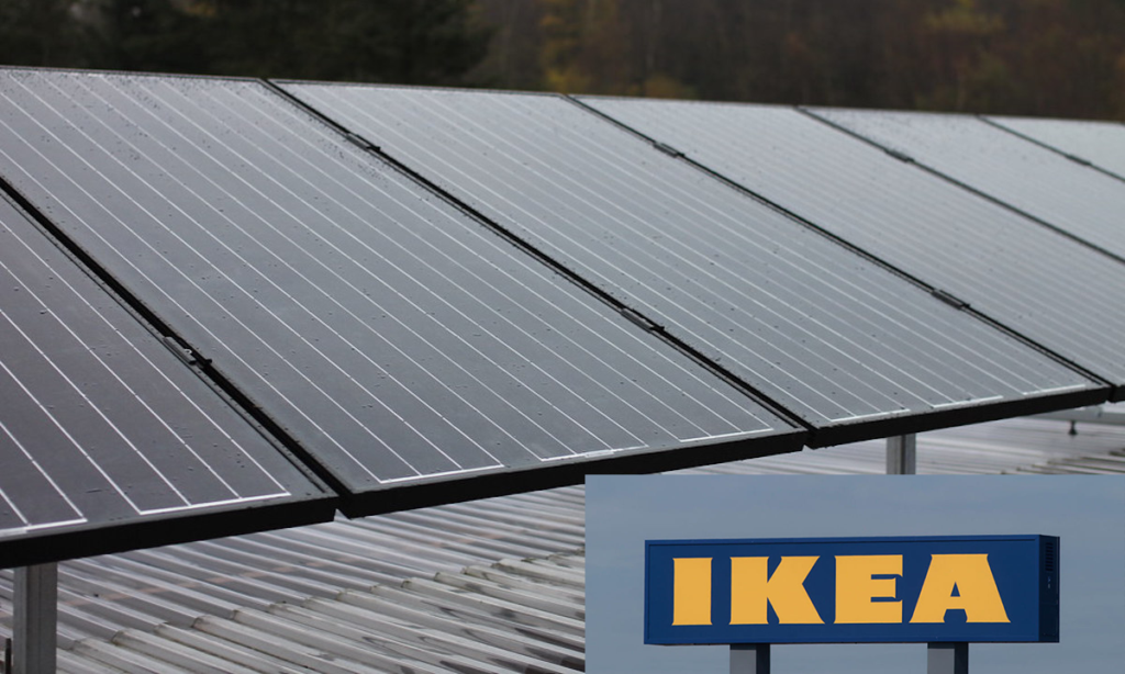 IKEA:s solpaneler på taket (AI text)