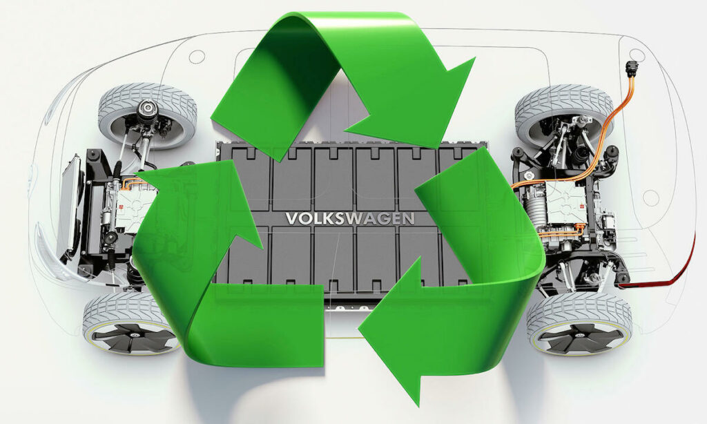 En bil med ett grönt återvinningsmärke på sidan (AI text)