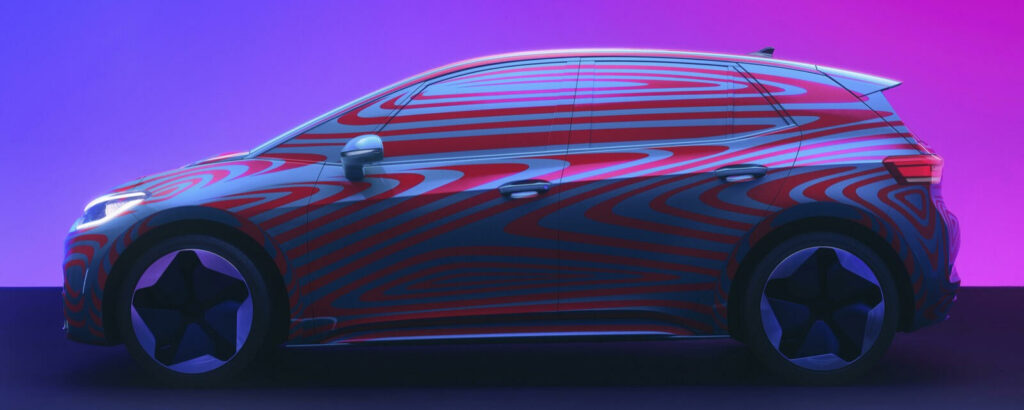 En bil i en färgsprakande bakgrund. (AI text)