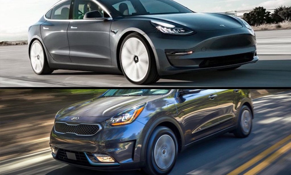 Tesla Model X och Tesla Model 3 (AI text)