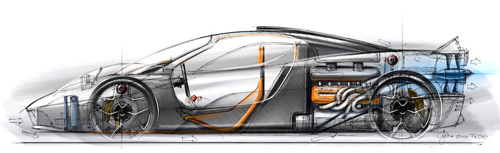 Nya T.50 blir aningen längre än föregångaren McLaren F1 från 90-talet. Men kort ändå, 438 centimeter.