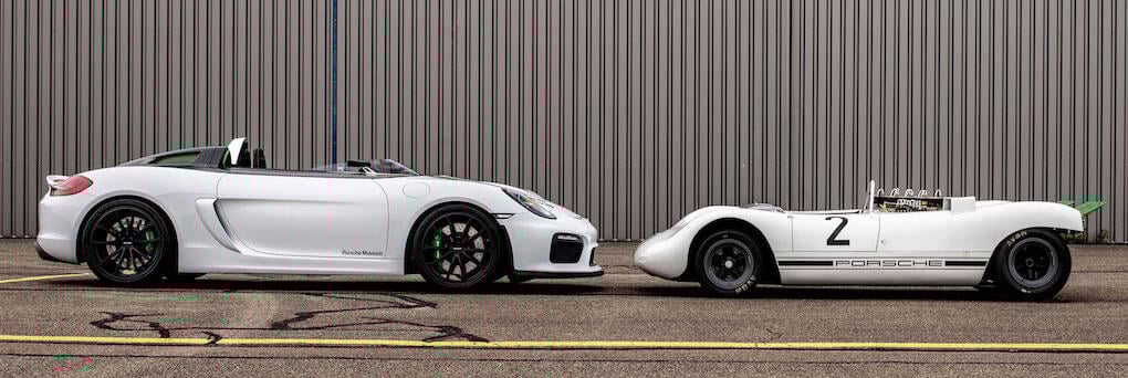 Porsche 918 Bergspyder med anfadern Porsche 909.